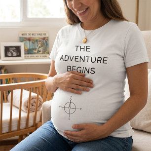 The Adventure Begins Cute New Baby Announcement T-Shirt