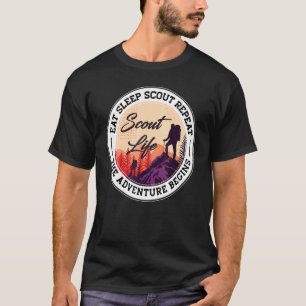 The Adventure Begins Eat Sleep Scout Repeat Sc T-Shirt