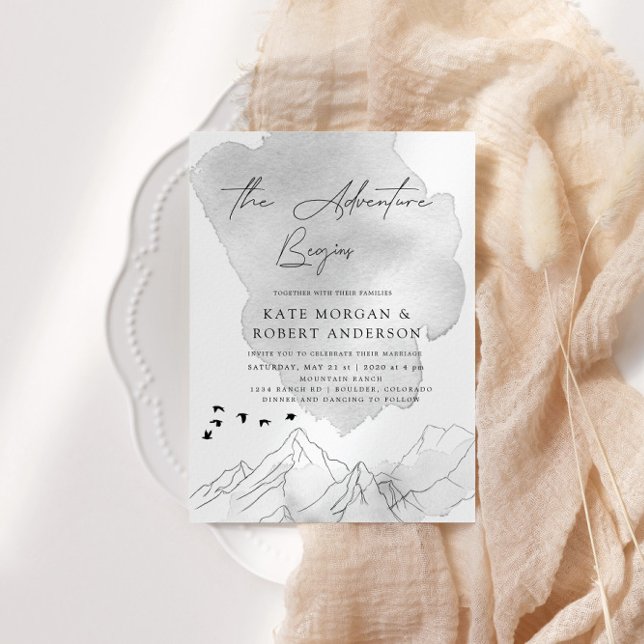 The Adventure Begins Elegant Wedding Invitation (Creator Uploaded)