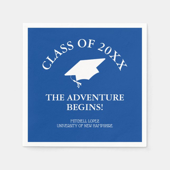 The Adventure Begins Graduation Napkin (Front)