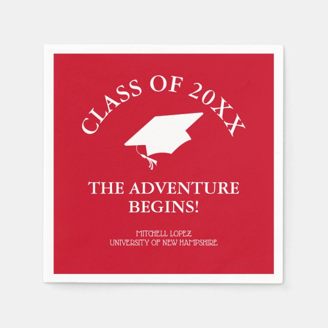 The Adventure Begins Graduation Napkin (Front)