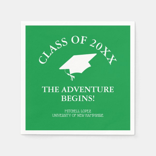 The Adventure Begins Graduation Napkin (Front)