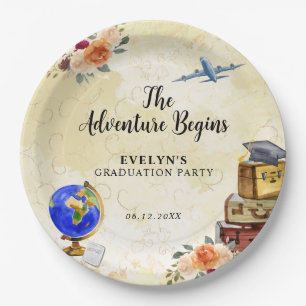 The Adventure Begins Graduation Party Paper Plate