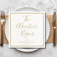 The Adventure Begins Minimal  | Wedding Napkins