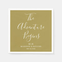 The Adventure Begins Minimal | Wedding Napkins