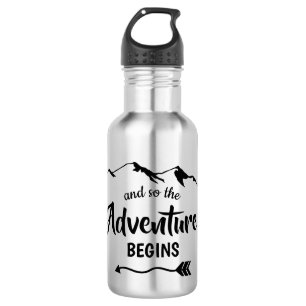 The Adventure Begins Modern Quotes 532 Ml Water Bottle