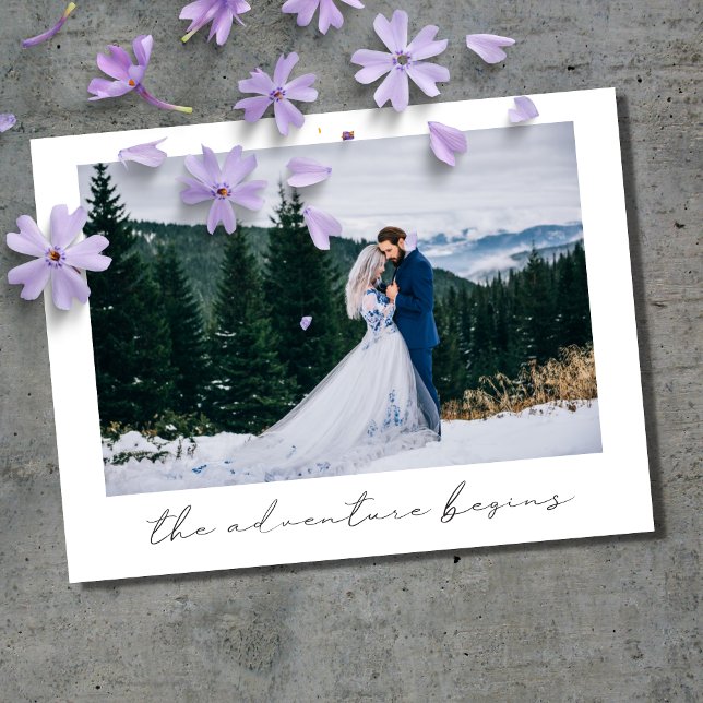 The Adventure Begins Photo Wedding Announcement (Creator Uploaded)