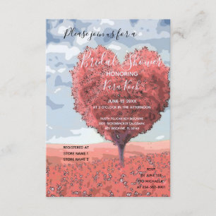 "The Adventure Begins"   Pink Heart Bridal Shower Invitation