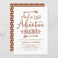 The Adventure Begins Quote Terracotta Baby Shower