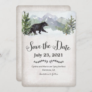 The Adventure Begins Rustic Save the Date Invitation