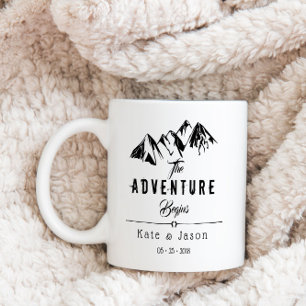 The Adventure Begins   Rustic Wedding Mug