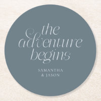 The Adventure Begins Slate Blue Wedding