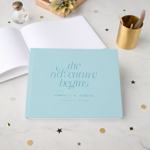 The Adventure Begins Turquoise Wedding Guest Book