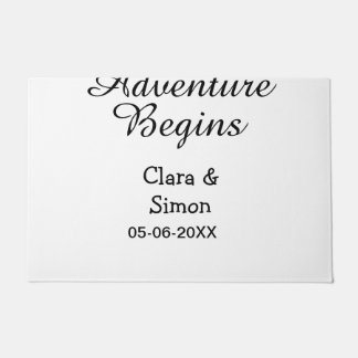 The adventure begins wedding couple name datsimple doormat