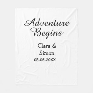 The adventure begins wedding couple name datsimple fleece blanket