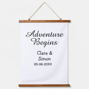 The adventure begins wedding couple name datsimple hanging tapestry
