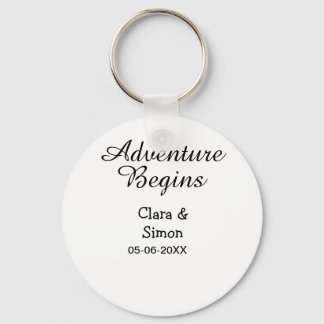 The adventure begins wedding couple name datsimple key ring