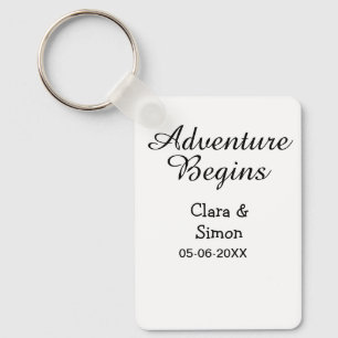 The adventure begins wedding couple name datsimple key ring