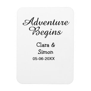 The adventure begins wedding couple name datsimple magnet