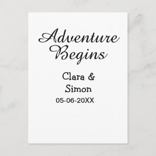 The adventure begins wedding couple name datsimple postcard