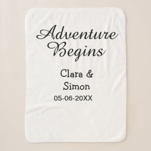 The adventure begins wedding couple name datsimple sherpa blanket