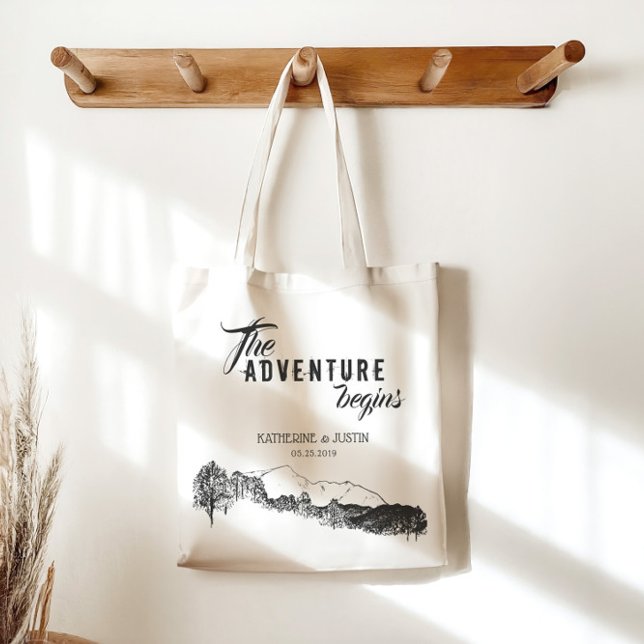 The Adventure Begins ⎥Wedding Favour Tote Bag (Creator Uploaded)