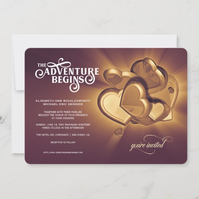 The Adventure Begins Wedding Invite (Version 2) (Front)
