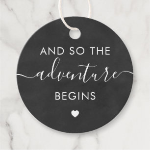 The Adventure Begins Wedding Welcome Gift Tag, Favour Tags