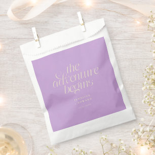 The Adventure Begins Wisteria Minimalist Wedding Favour Bags