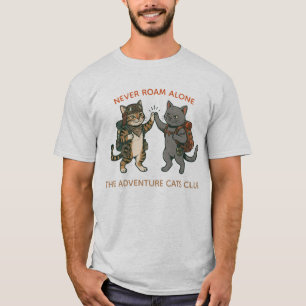 The Adventure Cats Club - High-Five Hiking Buddies T-Shirt