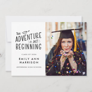 The Adventure is Just Beginning Photo Graduation Announcement