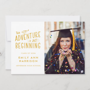 The Adventure is Just Beginning Photo Graduation Announcement