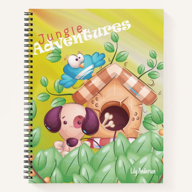 The Adventure Notebook Cute Dog With House Name (Front)