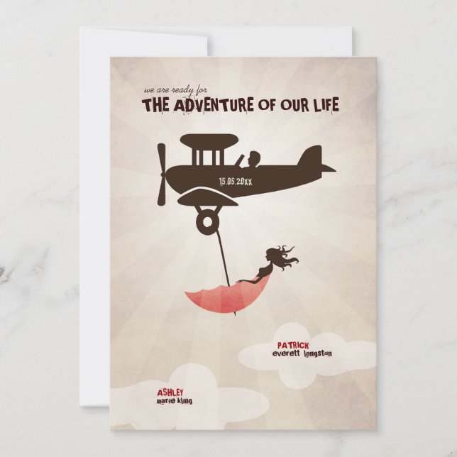 The Adventure of Our Life Wedding Invitation (Front)