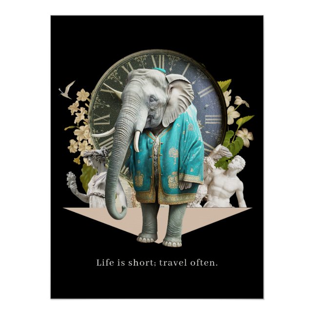 The Adventurous Traveller Travel Quote Poster (Front)