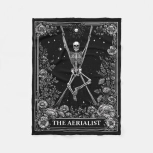 The Aerialist Aerial Silk Tarot Card Skeleton Witc Fleece Blanket