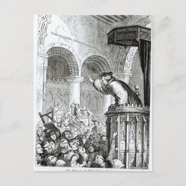 The Affray in the High Church, Edinburgh Postcard (Front)