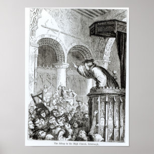 The Affray in the High Church, Edinburgh Poster