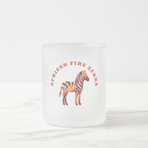 The African Fire Zebra Frosted Glass Coffee Mug
