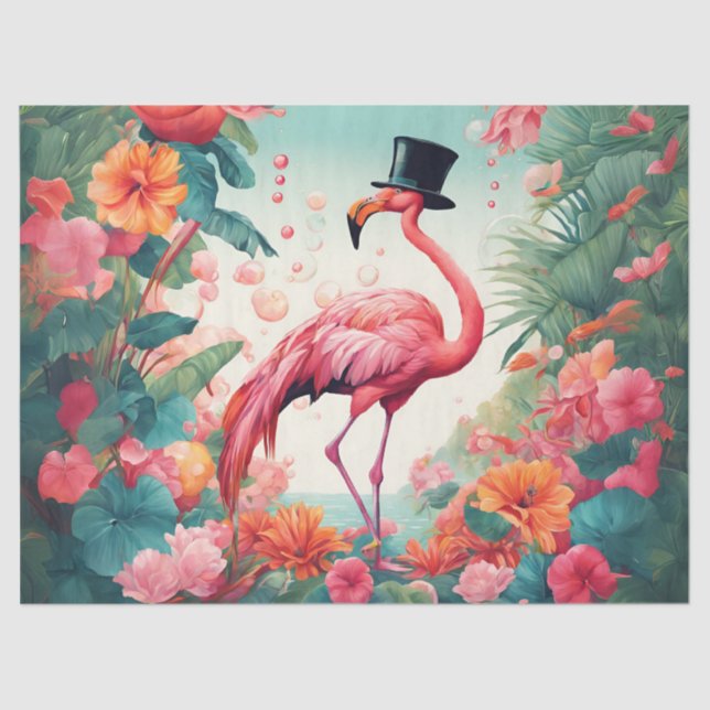 The After Party Flamingo Tissue Paper (Front)