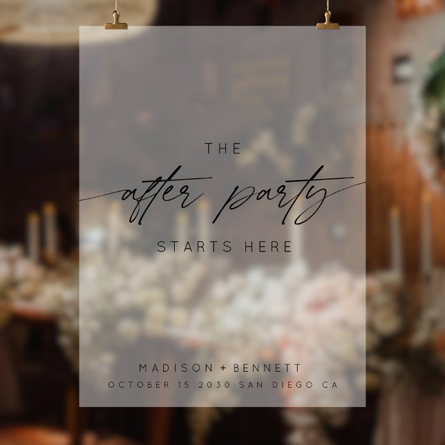The After Party Starts Here Wedding Frosted Acrylic Sign (Creator Uploaded)