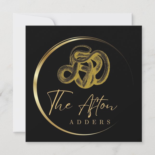 The Afton Adders Card  (Front)
