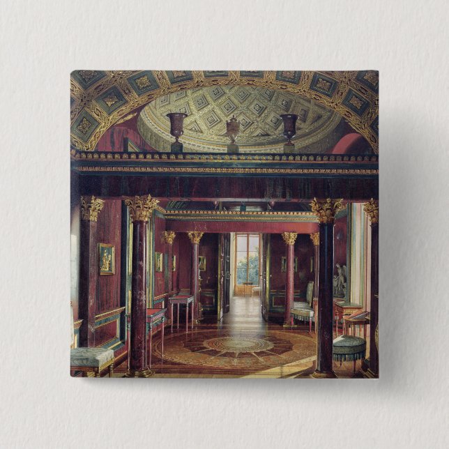 The Agate Room in the Catherine Palace 15 Cm Square Badge (Front)