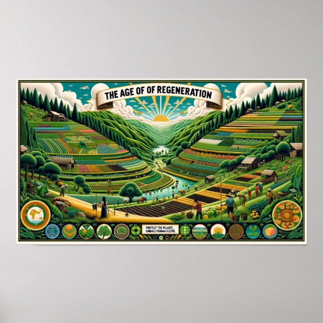 'The Age of Regeneration' (2) Permaculture Poster (Front)