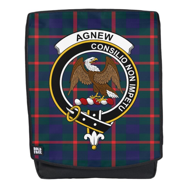 The Agnew Clan Crest Tartan Plaid Backpack (Front)