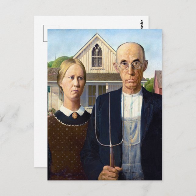 The Agricultural Spirit,Grant Wood American Gothic Postcard (Front/Back)