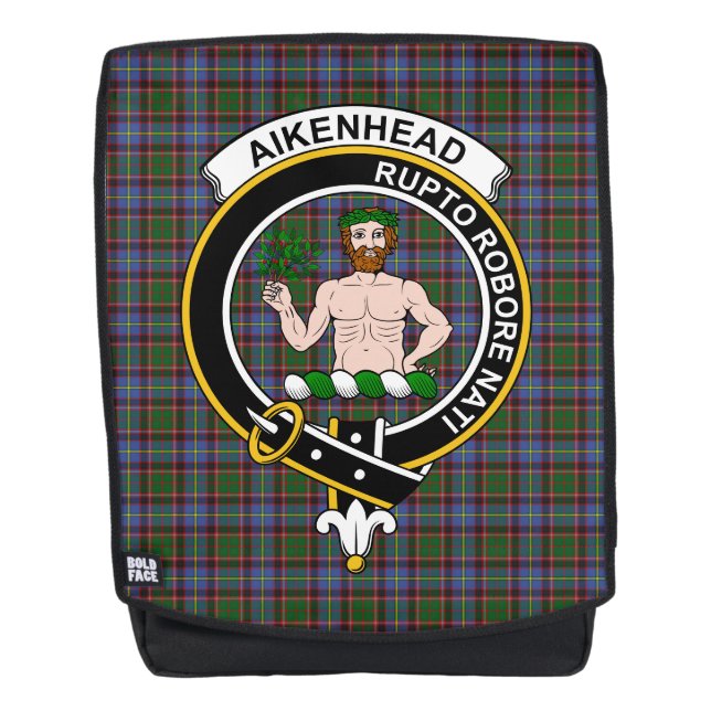 The Aikenhead Clan Crest Tartan Plaid Backpack (Front)