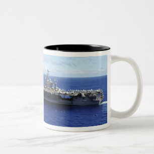 The aircraft carrier USS Abraham Lincoln 2 Two-Tone Coffee Mug