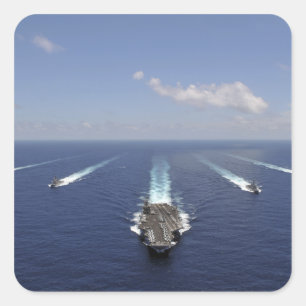 The aircraft carrier USS Abraham Lincoln Square Sticker