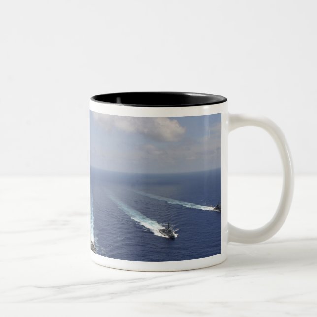 The aircraft carrier USS Abraham Lincoln Two-Tone Coffee Mug (Right)